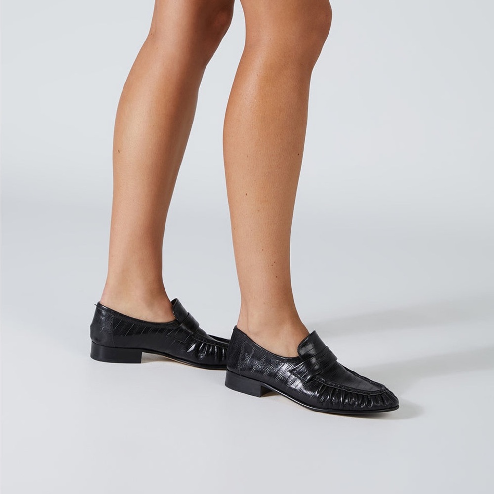 Tony Bianco Black Leather Loafers